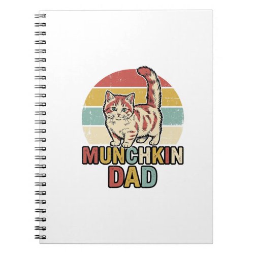 Munchkin Dad Retro Cat Lover Vector Shirt Design_1 Notebook