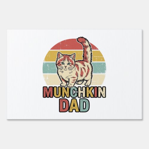 Munchkin Dad Retro Cat Lover Vector Shirt Design_1 Sign
