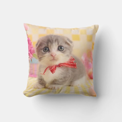Munchkin Kitten Throw Pillow