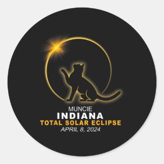 Muncie 2024 Total Solar Eclipse Classic Round Sticker