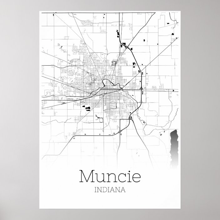 Muncie Map - Indiana - City Map Poster | Zazzle.com