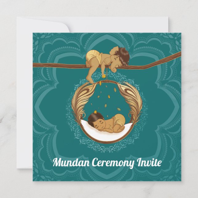 Mundan sanskaar ceremony invitation for a boy  (Front)