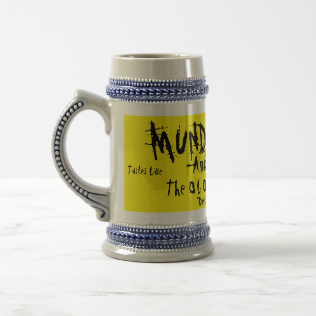 MUNDER THUG-Amber/Logger-The O'L ONE, TWO PUNCH Beer Stein (Left)