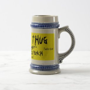 MUNDER THUG-Amber/Logger-The O'L ONE, TWO PUNCH Beer Stein