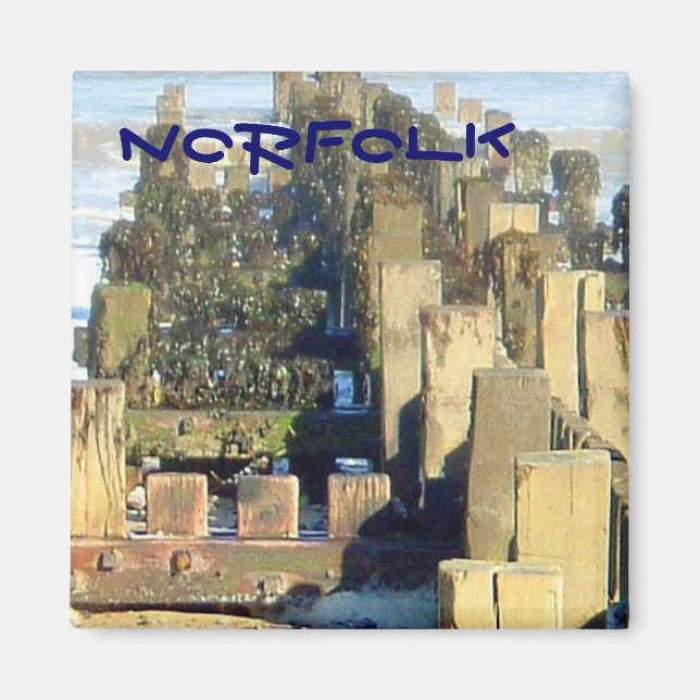 Mundesley Beach Groyne, Norfolk, UK Magnet (Front)