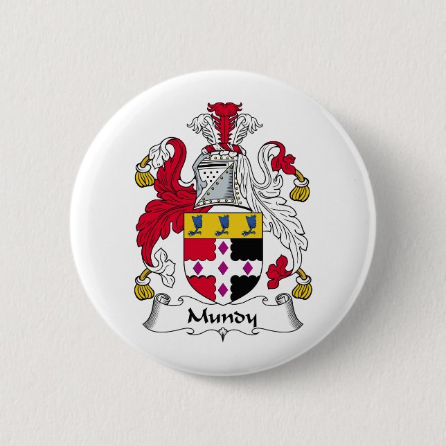 Mundy Family Crest Pinback Button (Front)