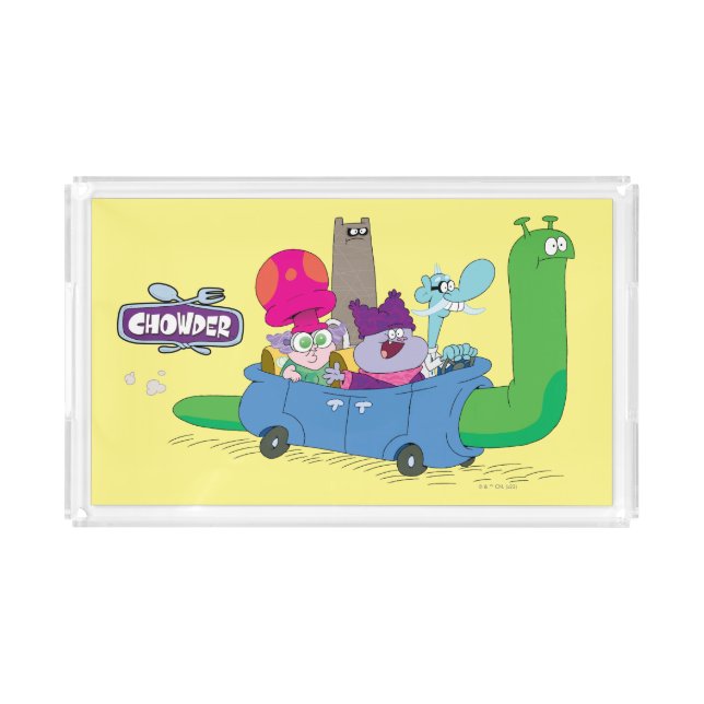 Mung, Chowder, Shnitzel, & Truffles in Snail Car Acrylic Tray (Front)