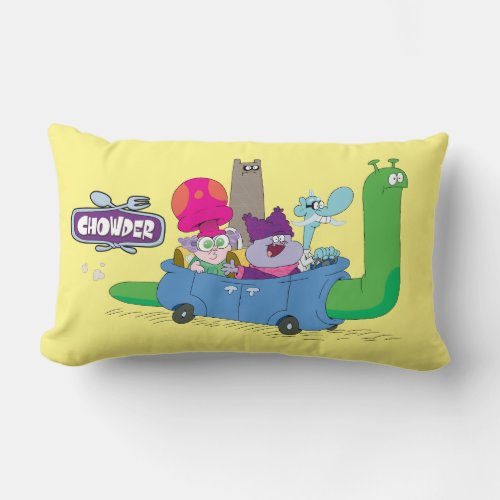 Mung Chowder Shnitzel  Truffles in Snail Car Lumbar Pillow