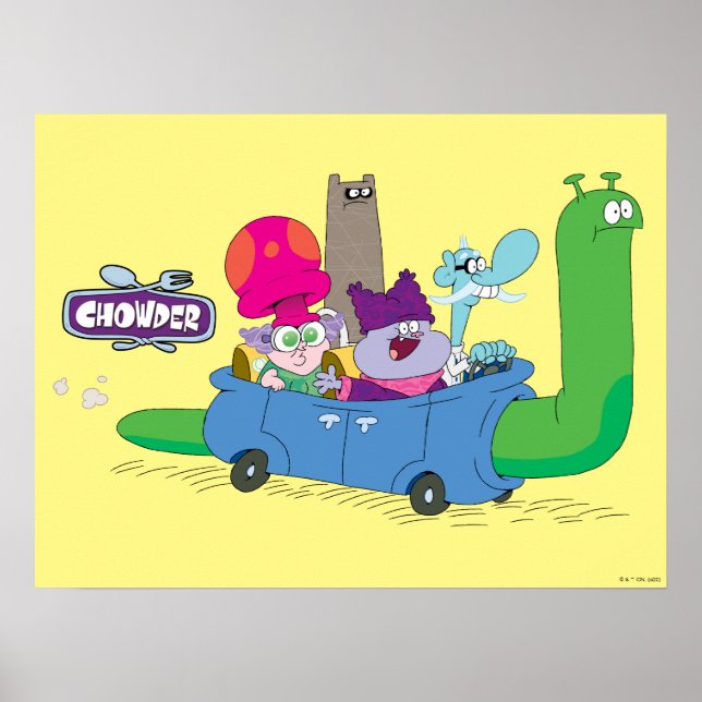 Mung, Chowder, Shnitzel, & Truffles in Snail Car Poster (Front)
