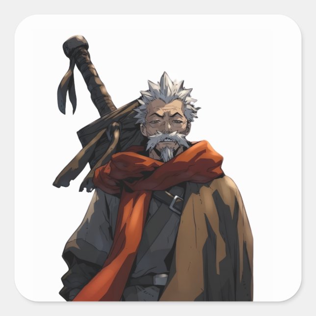 munhwa old men square sticker (Front)