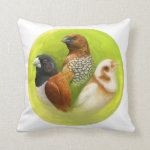 Munia Finches Realistic Painting Pillow
