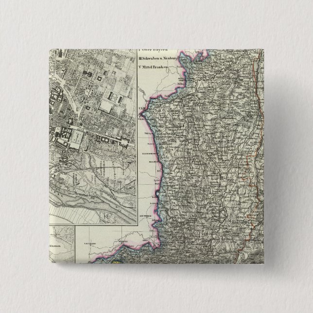 Munich, Augsburg, Bavaria Button (Front)