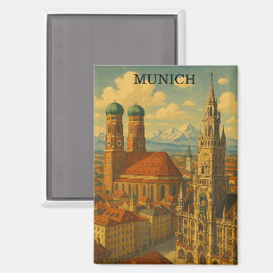Munich Bavaria Germany Vintage Travel Magnet