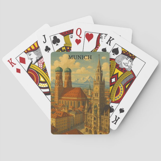 Munich Bavaria Germany Vintage Travel Poker Cards (Back)