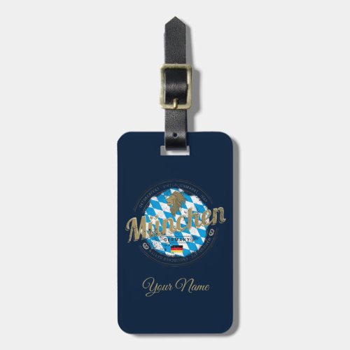 Munich Bavaria Vintage City Germany souvenir Luggage Tag