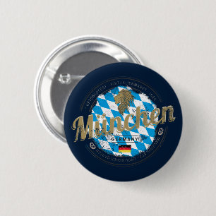 Munich Bavaria Vintage Oktoberfest Germany City Button