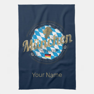Munich Bavaria Vintage Oktoberfest Germany City Kitchen Towel