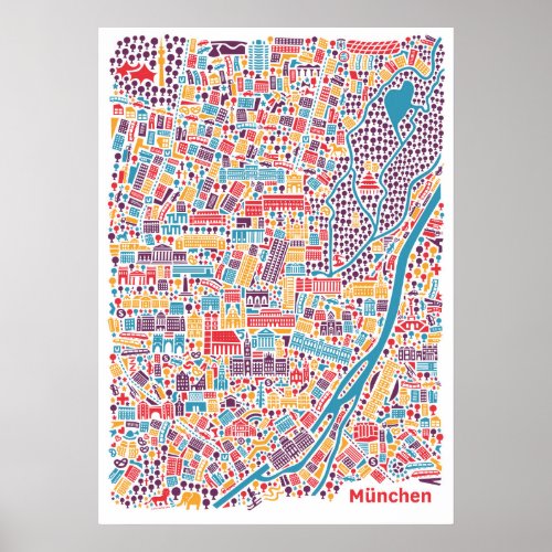 Munich City Map Poster