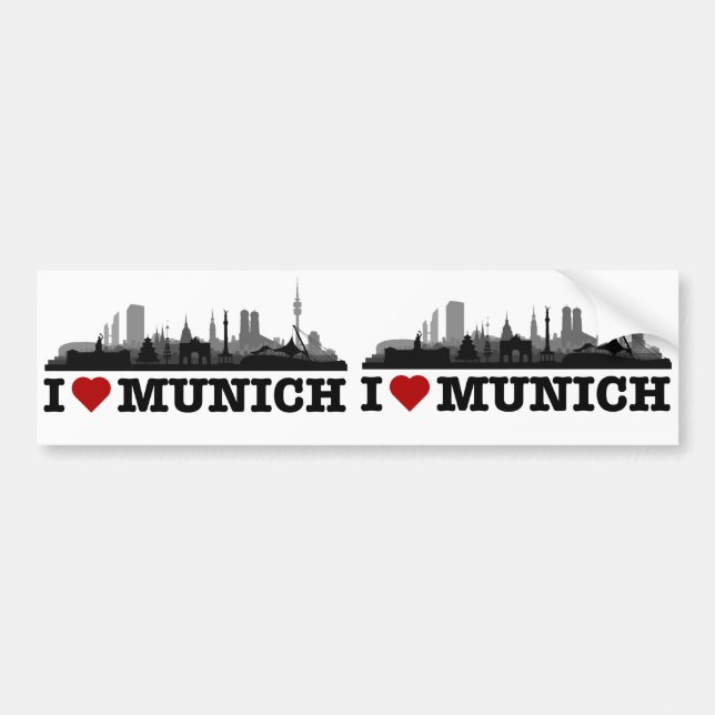 Munich City Skyline - car sticker (Front)