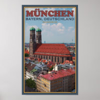 Munich Frauenkirche (Portrait) Poster