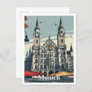 Munich Germany Art Vintage Travel Postcard