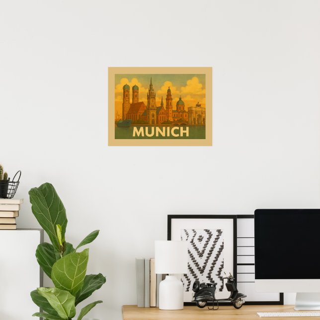 Munich Germany City Art Poster (Home Office)