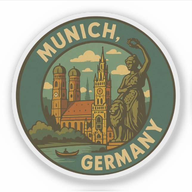 Munich Germany City Art Sticker (Front)