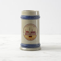 Munich Germany City Skyline Emblem