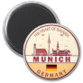 Munich Germany City Skyline Emblem Magnet