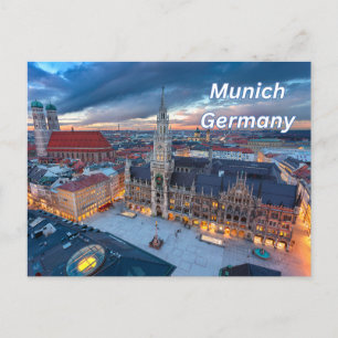 Munich, Germany Downtown in the Evening Postcard