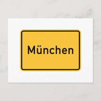 Munich  Germany Road Sign Postcard by worldofsigns at Zazzle