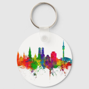 Munich Germany Skyline München Keychain