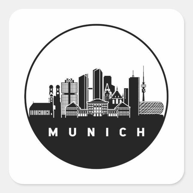 Munich Germany Skyline Square Sticker (Front)