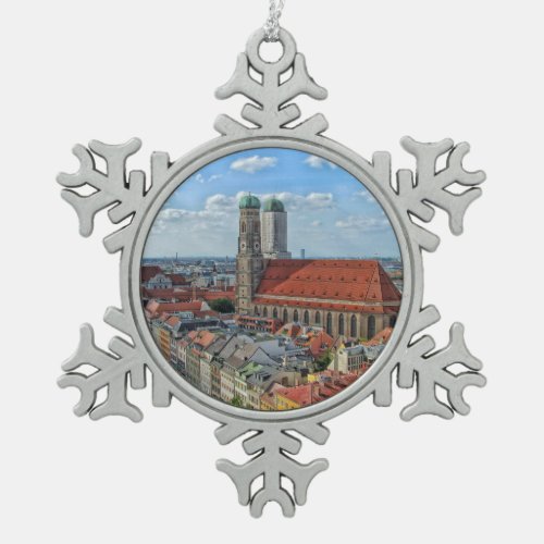 Munich Germany Snowflake Pewter Christmas Ornament