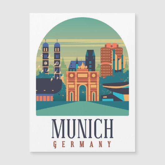 Munich Germany Vintage Travel Magnetic Card (Front)