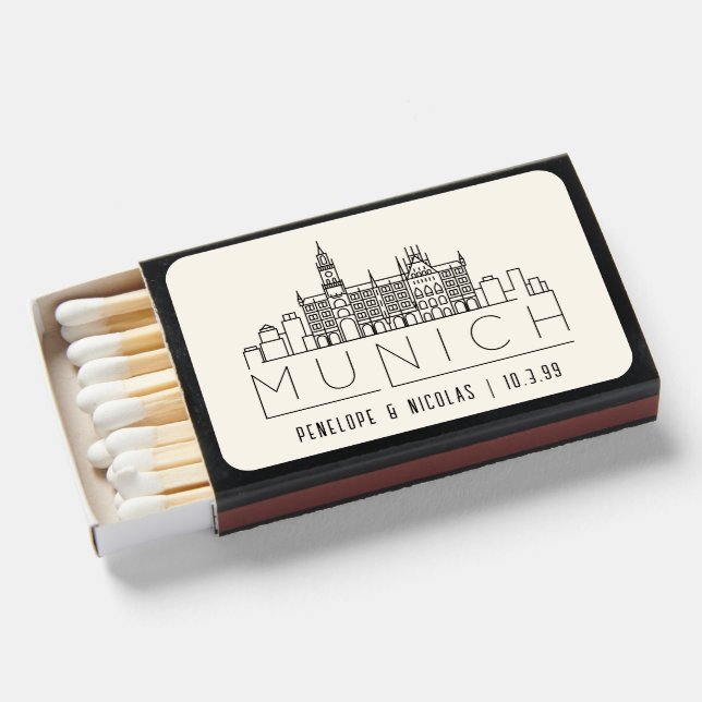 Munich Germany Wedding Favor Matchboxes (Front Open)