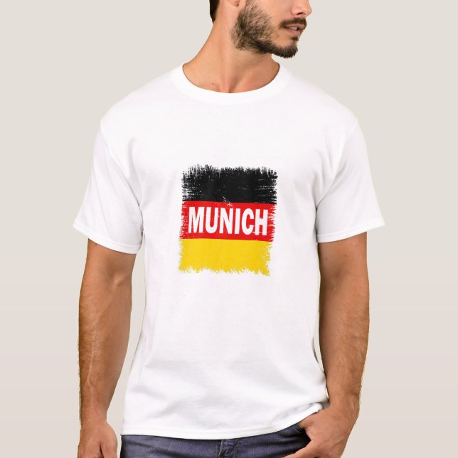 Munich - Germany With German Flag T-Shirt (Front)