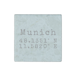 Munich Latitude and Longitude Stone Magnet