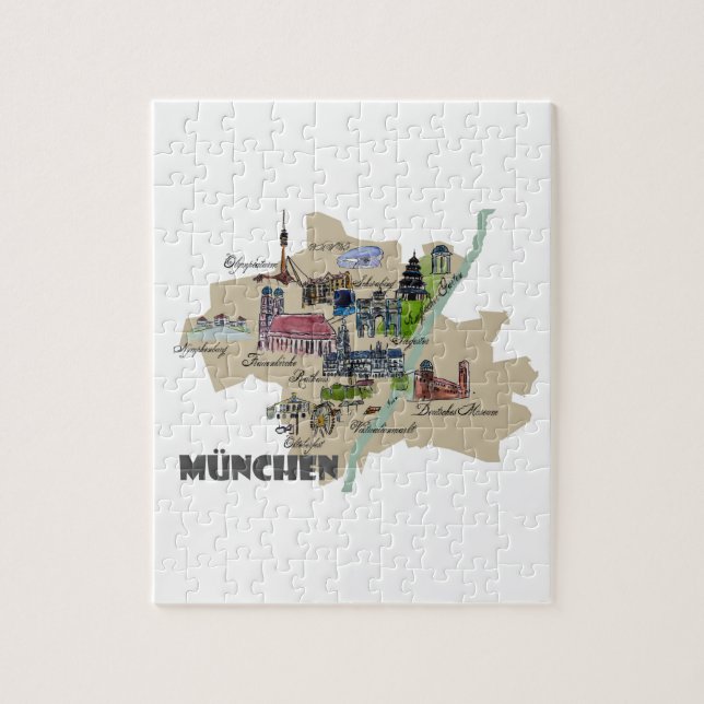 Munich Map Overview Jigsaw Puzzle (Vertical)