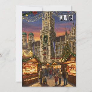 Munich Marienplatz Germany Christmas Market Holiday Card
