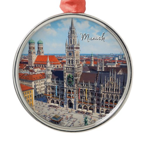 Munich Marienplatz Germany Metal Ornament