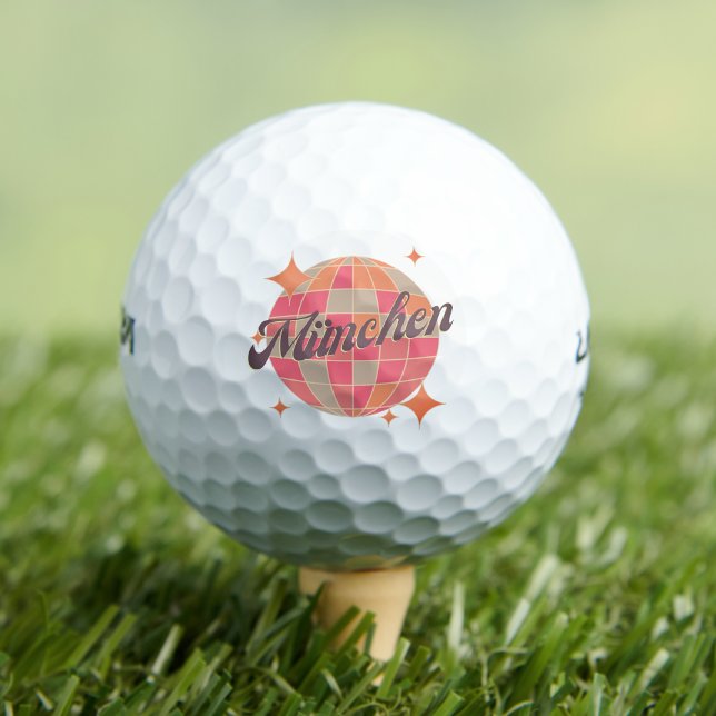 Munich München City Germany Retro golfing resort  Golf Balls (Creator Uploaded)