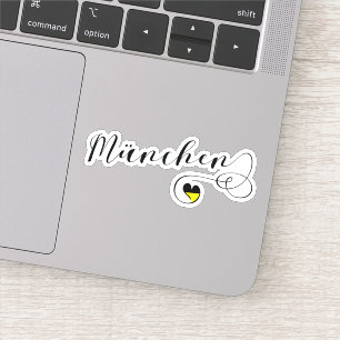 Munich München Heart Flag Sticker