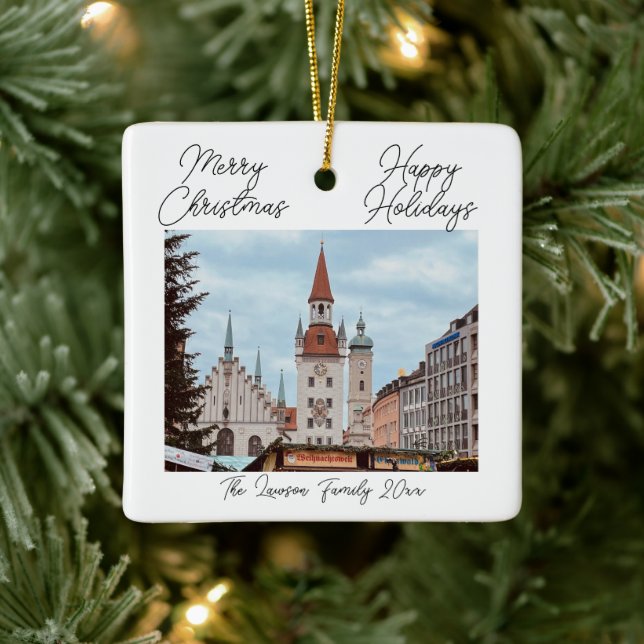 Munich Personalize Christmas Market Germany  Ceramic Ornament (Tree)