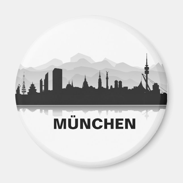 Munich Skyline refrigerator Magnet (Front)