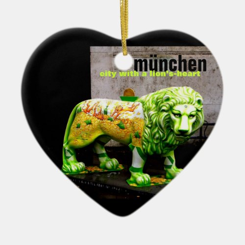 Munich Street Art Lion Germany Souvenir Xmas Gift Ceramic Ornament