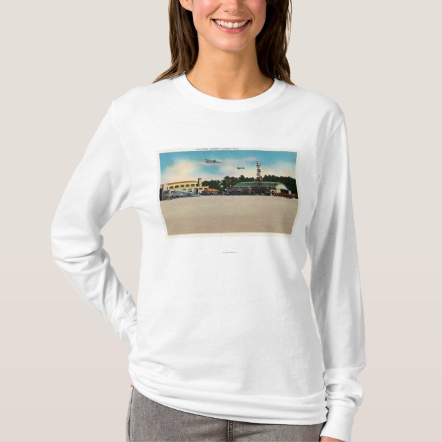Municipal Airport Landing Field Scene T-Shirt (Front)