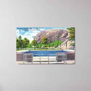 Municipal Pool View of Rock Rimmon Canvas Print