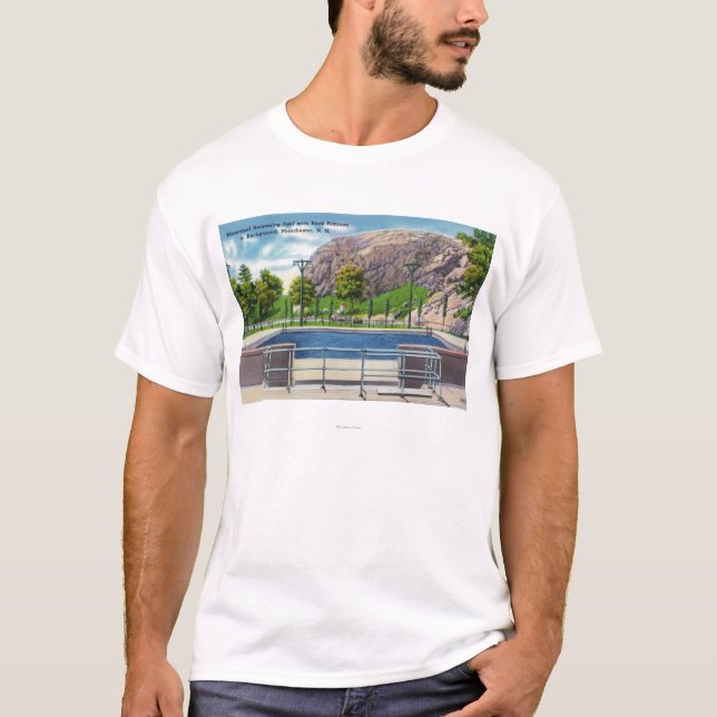 Municipal Pool View of Rock Rimmon T-Shirt (Front)