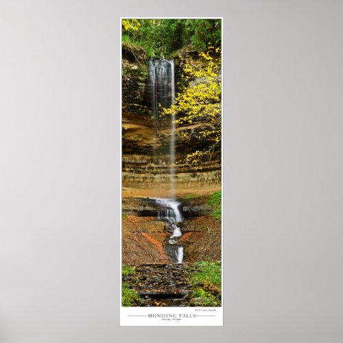 Munising Falls in Autumn _ Michigan Panorama Poster